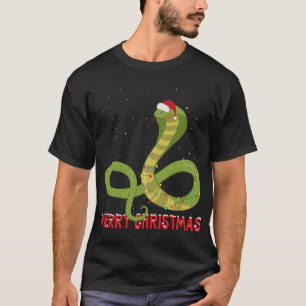Cute cobra Christmas Tree Lights Xmas Holidays T-Shirt