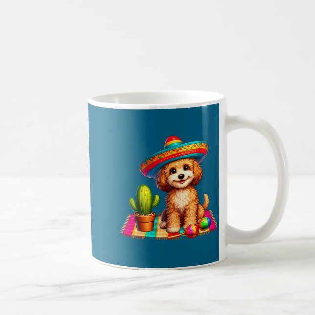 Cute cockapoo dog cinco de mayo sombrero cactus coffee mug (Right)