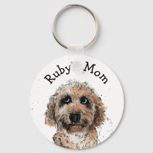 Cute cockapoo dog Keyring funny customized spoodle
