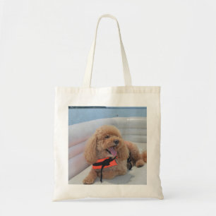 Cute Cockapoo Dog With Life Vest Tote Bag