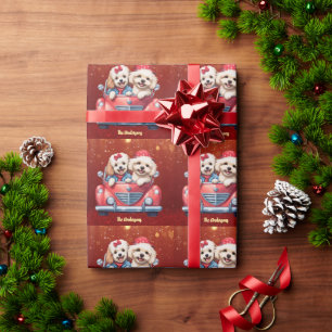 Cute Cockapoo Doodle Dog Custom Holiday Wrapping Paper