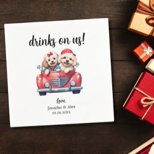 Cute Cockapoo Doodle Dog Wedding Cocktail Custom Napkin