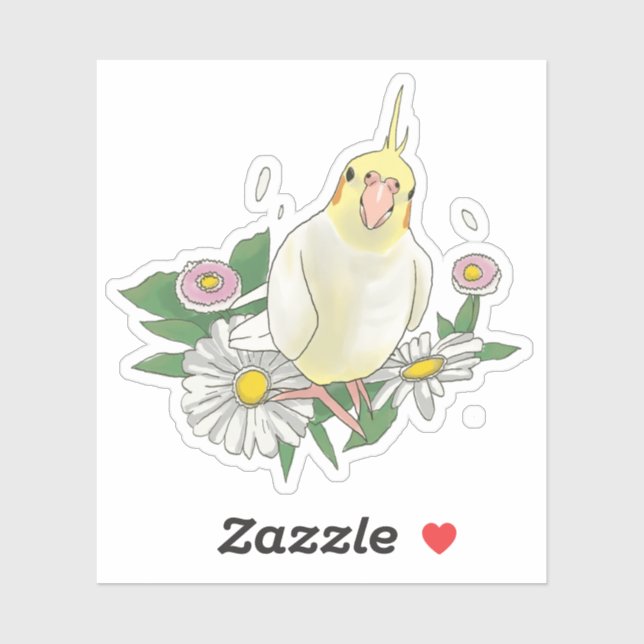 Cute Cockatiel Floral (Sheet)