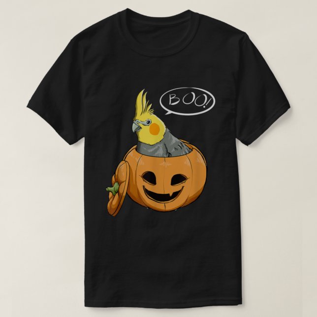 Cute Cockatiel Halloween  T-Shirt (Design Front)