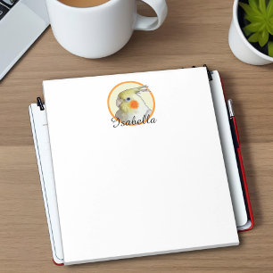 Cute Cockatiel Parrot Fun Bird Lover Perky Yellow Notepad