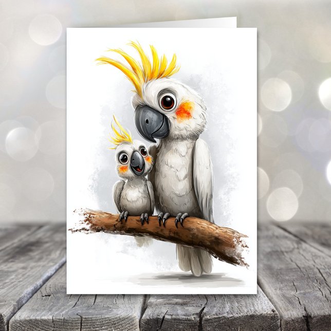 Cute Cockatoo Father's Day Holiday Card (Creator Uploaded)