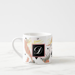 Cute Cockatoo Hearts Tropical Greenery Espresso Cup