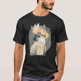 Cute Cockatoo Parrot Bird Flower Crown Pet Birds T-Shirt