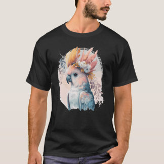 Cute Cockatoo Parrot Bird Flower Crown Pet Birds   T-Shirt