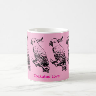 Cute Cockatoos Pink Mug for Bird Lovers