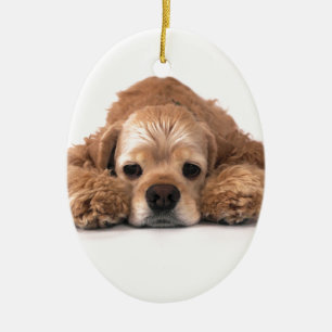 Cute Cocker Spaniel Ceramic Tree Decoration