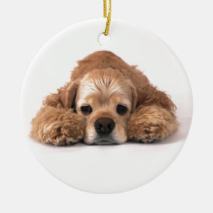 Cute Cocker Spaniel Ceramic Tree Decoration