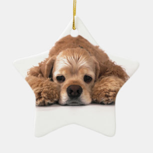 Cute Cocker Spaniel Ceramic Tree Decoration