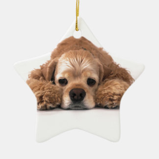 Cute Cocker Spaniel Ceramic Tree Decoration