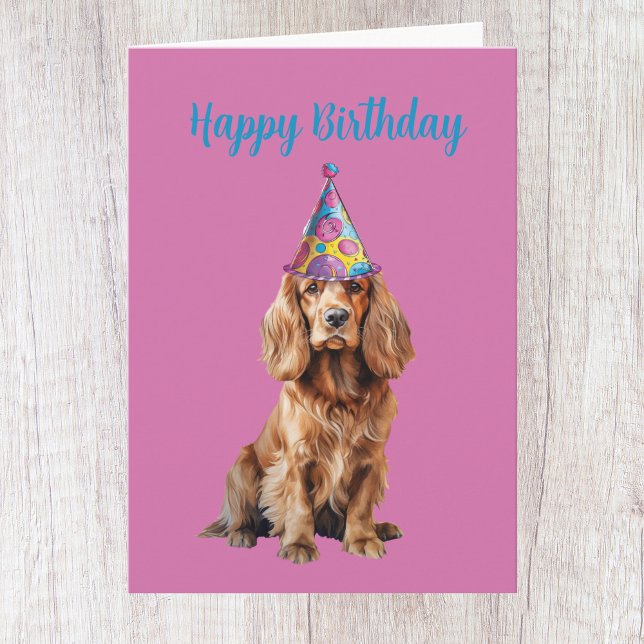 Cute Cocker Spaniel Dog Lover Birthday Card (Creator Uploaded)