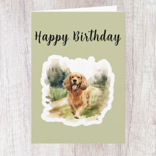 Cute Cocker Spaniel Dog Lover Birthday Card