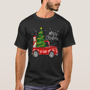 Cute Cocker Spaniel Dog Truck Merry Christmas Dog T-Shirt