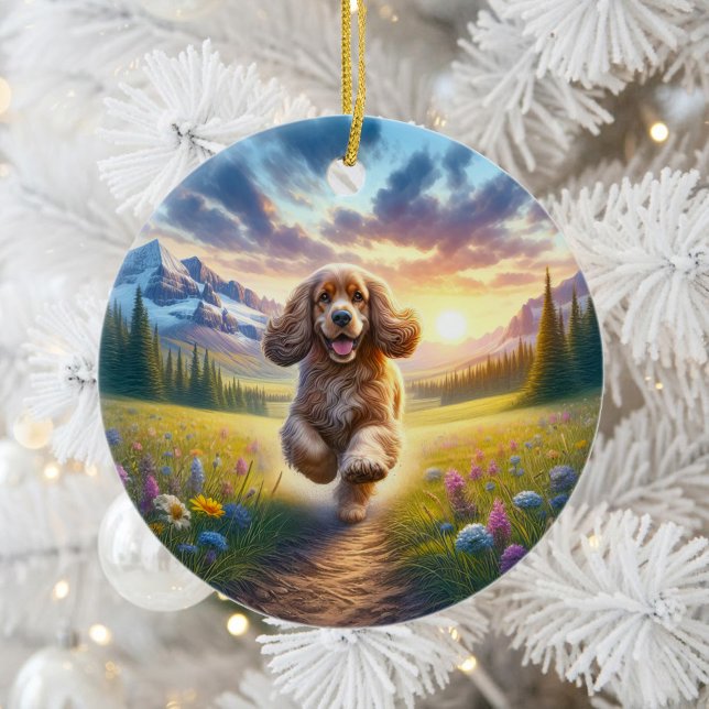 Cute Cocker Spaniel Keepsake Ceramic Tree Decoration (Creator Uploaded)