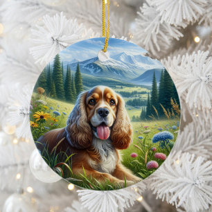 Cute Cocker Spaniel Keepsake Ceramic Tree Decoration