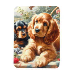 Cute Cocker Spaniel  Painting Magnet