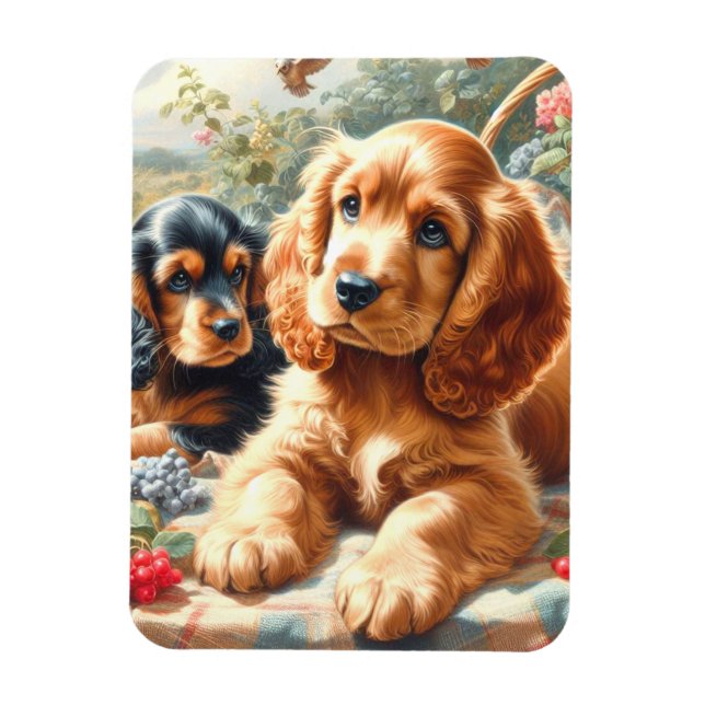 Cute Cocker Spaniel  Painting Magnet (Vertical)