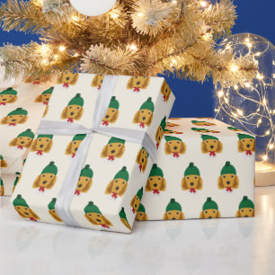 Cute Cocker Spaniel with a Hat Pattern Christmas Wrapping Paper
