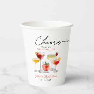 Cute Cocktail Bridal Shower Party Paper Cups