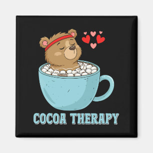 Cute Cocoa Therapy Bear Hot Chocolate Marshmallo Magnet