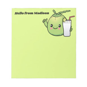 Cute Coconut custom name Notepad