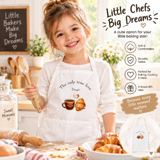 Cute Coffee and Croissant Apron – Kawaii Baking Gi