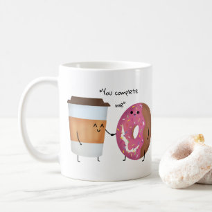 Cute Coffee and Donut Complete Couple Mug
