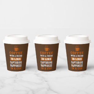 cute coffee bar Friend word art Paper Cups
