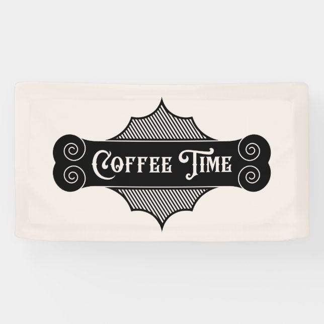 cute coffee bar party time banner (Horizontal)