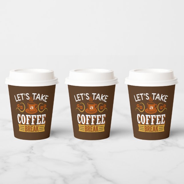 cute coffee break word art bar party paper cups (Multi)