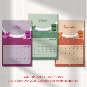 Cute Coffee Cup 2026 Calendar