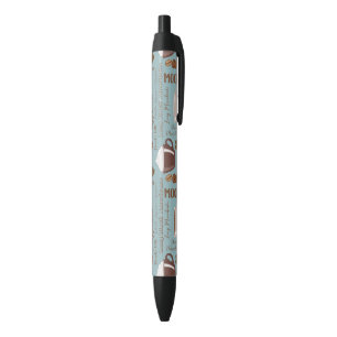 Cute Coffee Cups Cream Caffeine Grains Brown Heart Black Ink Pen