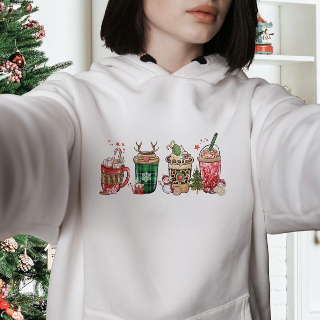 Cute Coffee Hot Chocolate Simple Christmas Womens Hoodie (Creator Uploaded)