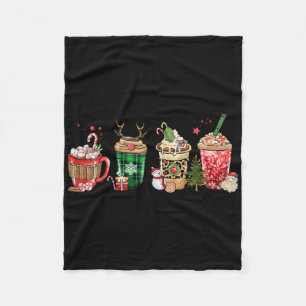 Cute Coffee Latte Christmas Thanksgiving Family Ou Fleece Blanket
