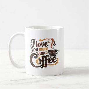 Cute coffee love word art mug