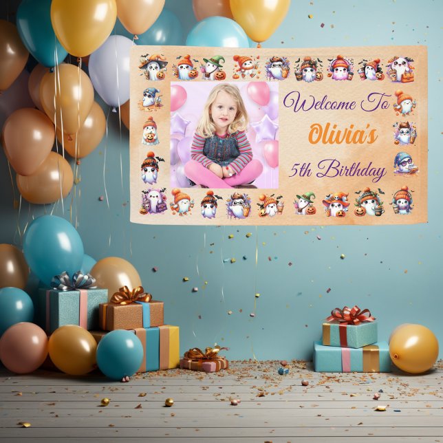 Cute Coffee Lover Ghost Banner for Kids Birthday (Creator Uploaded)