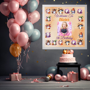 Cute Coffee Lover Ghost Poster for Kids Birthday