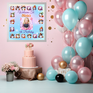 Cute Coffee Lover Ghost Poster for Kids Birthday