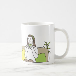 Cute Coffee Lover Quote Illustration Mug