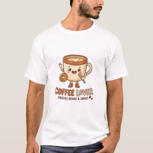 Cute Coffee Lover T-Shirt Smiling Coffee Cup Car