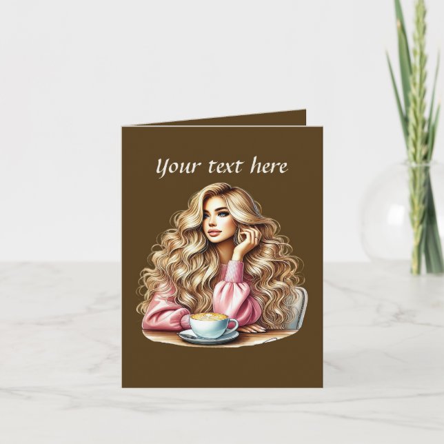 Cute coffee lovers shop customisable card (Front)