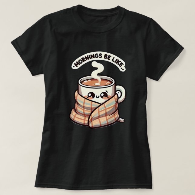 Cute Coffee Mug Design Black Women's T-Shirt (Design Front)