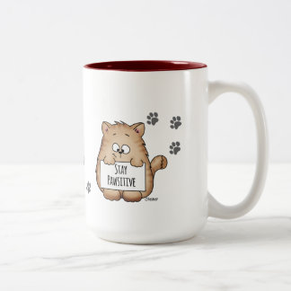 Cute Coffee Mug  with Cat - Stay Pawsitive!