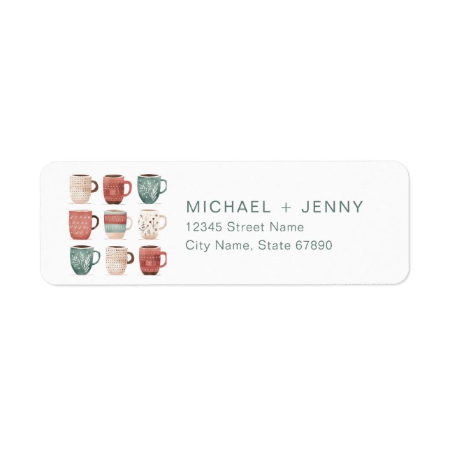 Cute Coffee Mugs Return Address Labels (Front)
