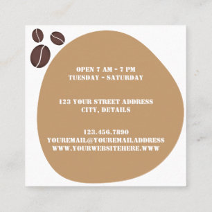 Cute Coffee Shop Coffee Beans and Spot Square Business Card