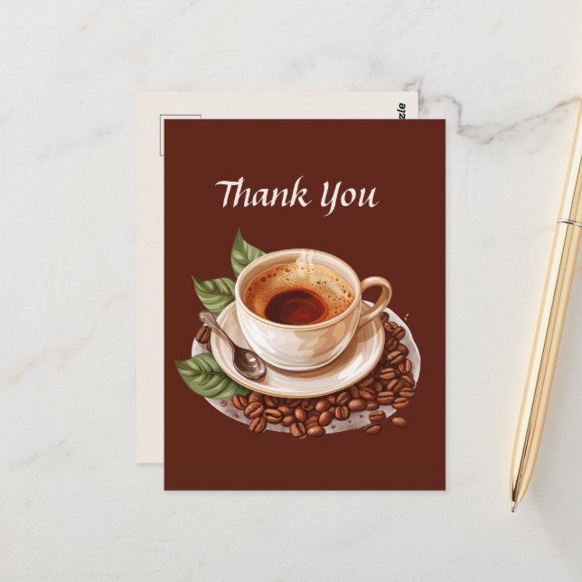 Cute coffee shop thank you or vendors  postcard (Front/Back In Situ)